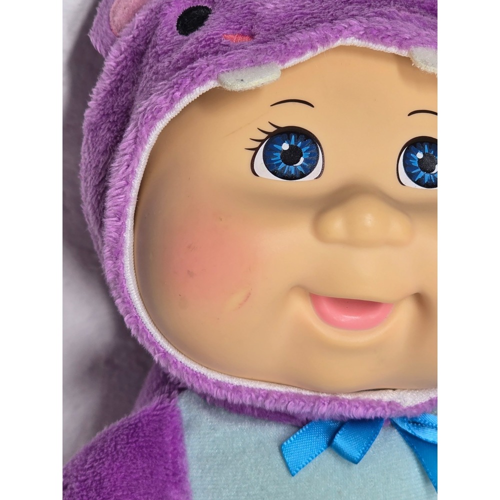 Cabbage Patch Kids Cuties Plush Doll Purple Hippo Costume Baby 8" CPK Stuffed To - Picture 2 of 4